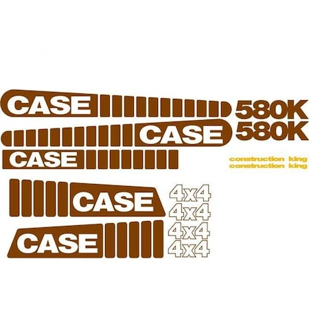 Aftermarket Whole Machine Decal Set Fits Case Construction King 4 x 4 Backhoe Loader 580K DECALSET580K